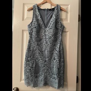Lulus Truly Beloved Dusty Blue Lace Bodycon Dress